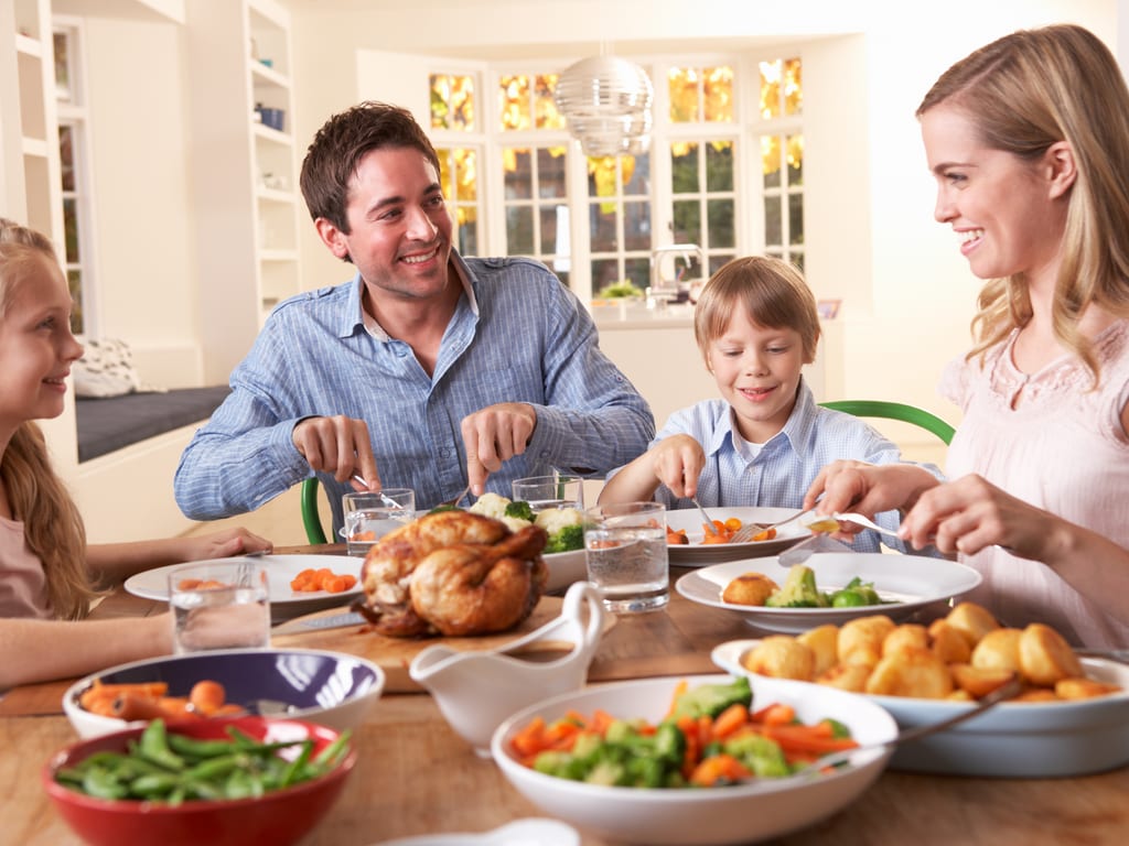 Family enjoying a meal